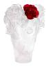Vase blanc & fleur rouge - Daum